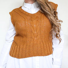 Load image into Gallery viewer, Knitting Tutorial & PDF Pattern. Knitted Vest Pattern. Cable Knit Vest. Knitting Pattern and Tutorial by NinElDesign