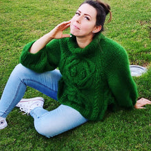 Load image into Gallery viewer, Turtleneck Knit Sweater, Chunky knit jumper, Merino wool knit cardigan, Loose knit women pullover, Merino wool knitted sweater