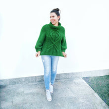 Load image into Gallery viewer, Turtleneck Knit Sweater, Chunky knit jumper, Merino wool knit cardigan, Loose knit women pullover, Merino wool knitted sweater
