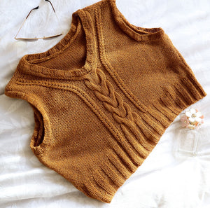 Knitting Tutorial & PDF Pattern. Knitted Vest Pattern. Cable Knit Vest. Knitting Pattern and Tutorial by NinElDesign